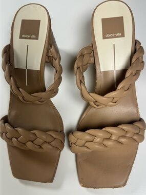 Dolce Vita Braided Double-Strap Slide Sandals in Tan